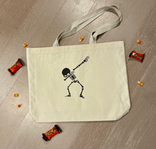 Load image into Gallery viewer, Dabbing Skeleton Halloween Tote Bag