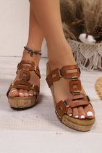 Load image into Gallery viewer, Sara Leather Wedge Platform Slippers
