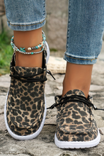 Load image into Gallery viewer, Kira  Lace-up Decor Leopard Canvas Shoes
