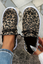 Load image into Gallery viewer, Kira  Lace-up Decor Leopard Canvas Shoes
