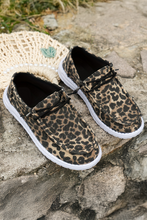 Load image into Gallery viewer, Kira  Lace-up Decor Leopard Canvas Shoes
