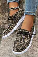 Load image into Gallery viewer, Kira  Lace-up Decor Leopard Canvas Shoes
