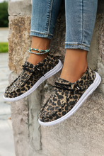 Load image into Gallery viewer, Kira  Lace-up Decor Leopard Canvas Shoes
