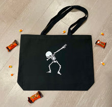 Load image into Gallery viewer, Dabbing Skeleton Halloween Tote Bag
